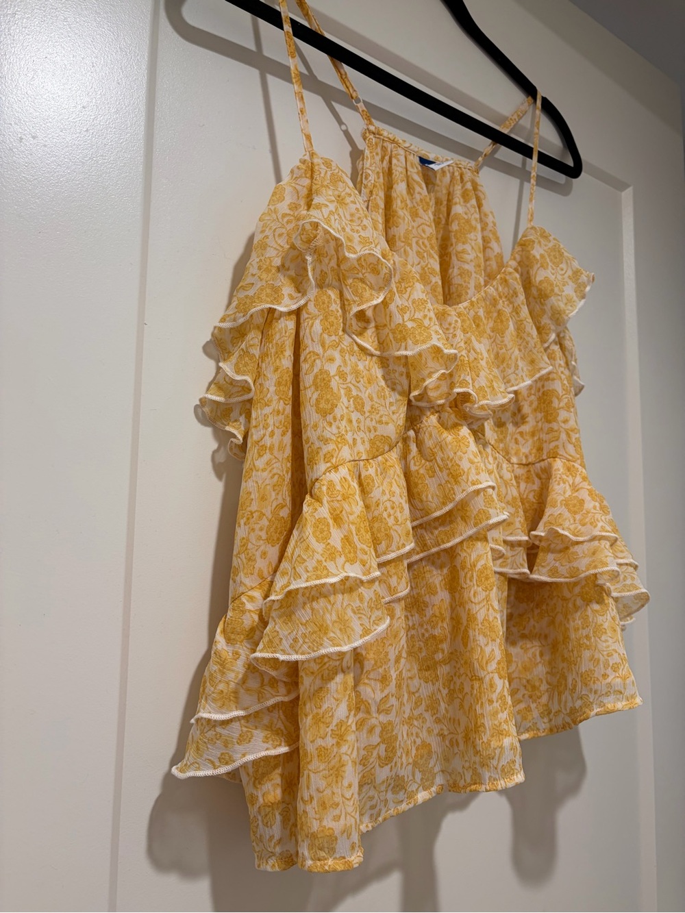 Strappy Ruffled Chiffon Top - Picture 4 of 4